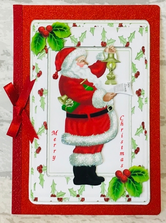 Santa with His List and Lantern Cards by Anita Henery