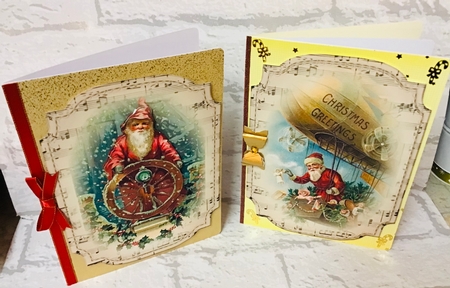 2 Shaped Sheet Music Christmas Toppers - Transport - Male by Anita Henery