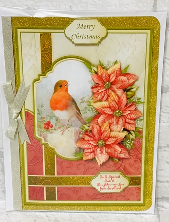 Vintage Robin & Poinsettia Card Topper & Decoupage by Anita Henery
