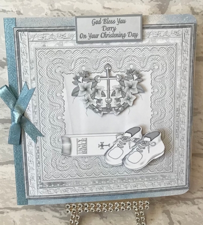 Christening Day Boy or Girl Card with Decoupage by Anita Henery