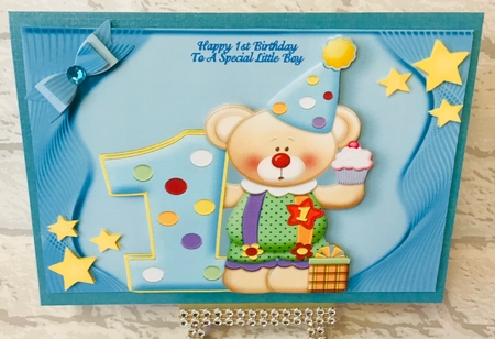 Happy 1st Birthday Bear A4 by Anita Henery