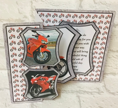 Fold Back Pop-up Motorbikes by Anita Henery