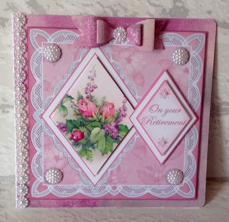 Rose Bouquet Your Retirement 7in Double Diamond Topper by Anita Henery