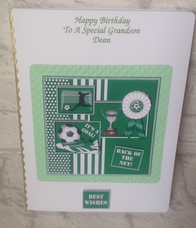Green n White Football by Anita Henery