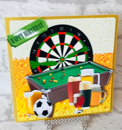 Men Only! Night Out with the Lads Snooker, Darts Footie 8x8 by Anita Henery