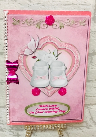Baby Girl Naming Ceremony A5 Topper by Anita Henery