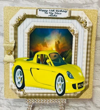 Lovely Sunset and Yellow Car by Anita Henery