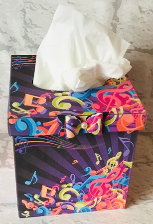 Musical Notes Tissue Box Cover Wrapper Music by Anita Henery