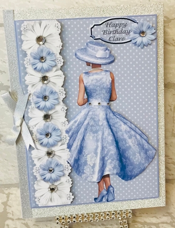 Blue Dasies Card Front by Anita Henery