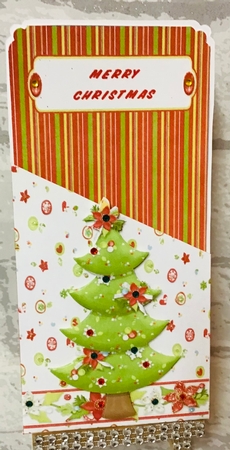 HO HO HO CHRSTMAS TREE MONEY HOLDER CARD by Anita Henery