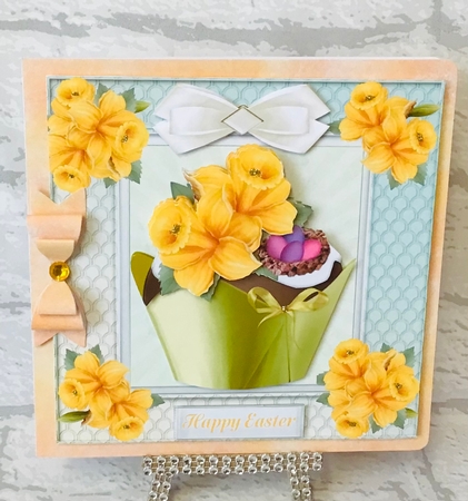 Cute Cupcake and Daffodils by Anita Henery
