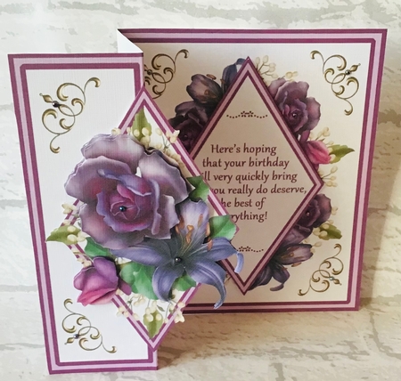 DFB Purple Roses & lilies (Birthday) by Anita Henery