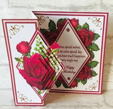 Diamond fold back - Crimson Roses by Anita Henery
