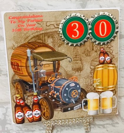 Brewery 30th Birthday card front by Anita Henery