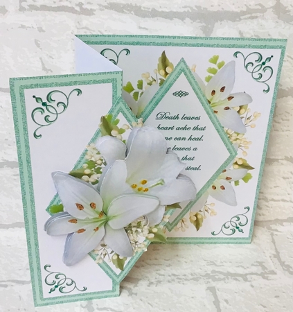 Diamond fold back Lilies (Sympathy) by Anita Henery