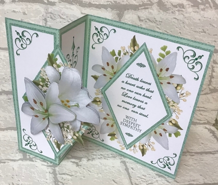 Diamond fold back Lilies (Sympathy) by Anita Henery