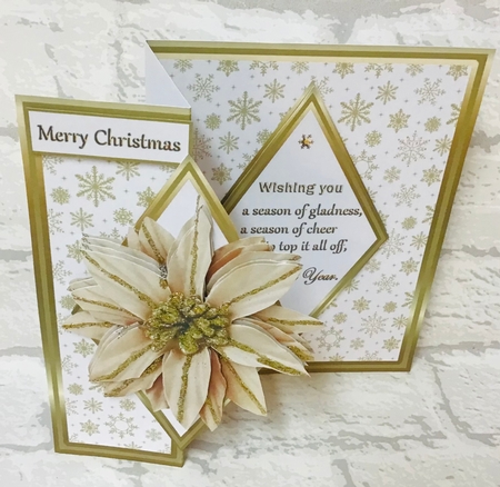 Diamond fold back  Gold Poinsettia with snowflakes by Anita Henery