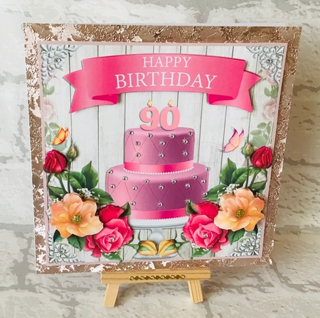 90TH BIRTHDAY CAKE & FLOWERS by Anita Henery