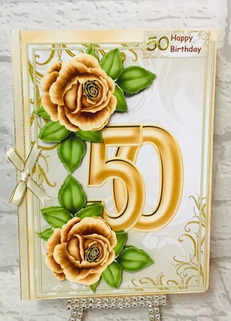 Golden Roses 50 Year Birthday & Anniversary by Anita Henery