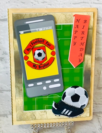 Football Phone Card for MU Fan by Anita Henery