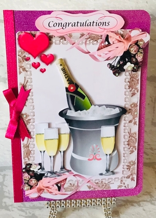Anniversary Champagne bucket in frame by Anita Henery