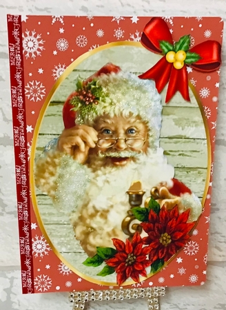 two lovely vintage christmas toppers with bows by Anita Henery
