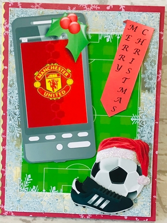 Christmas Phone Card for MU Fan by Anita Henery