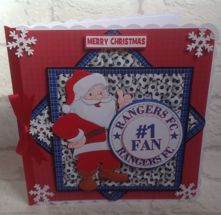 RANGERS - SANTA FOOTBALL TOPPER  by Anita Henery