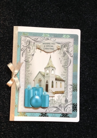 Candles for Christmas - A5 card front with decoupage. by Anita Henery
