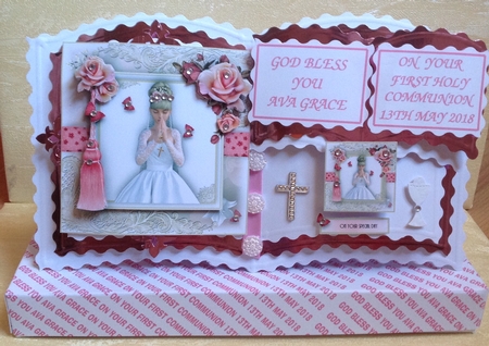 Holy Communion Female Card Front Kit by Anita Henery