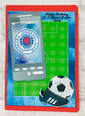 Football phone card for Glasgow Rangers Fan by Anita Henery