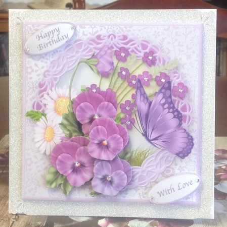 Spring Morning Decoupage Card Front by Anita Henery