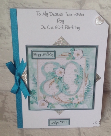 Floral Number Card Topper - 80th Birthday by Anita Henery