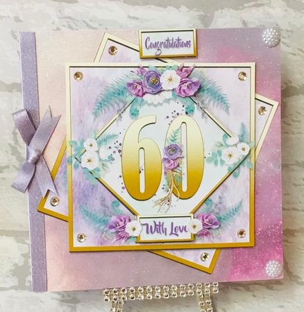 Metallic Gold Age Floral Card Topper - 60 by Anita Henery