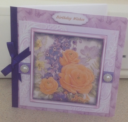 Beautiful  Roses on Corner lace  by Anita Henery