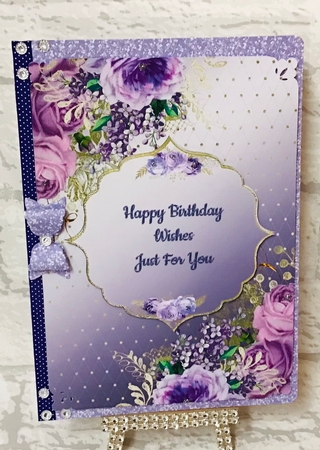 Purple & Gold Floral 60th Birthday Card by Anita Henery