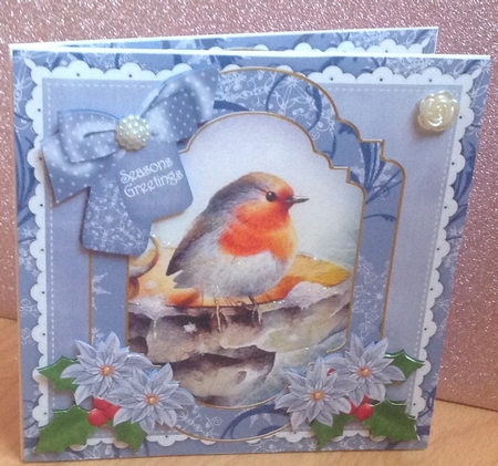 Blue Robin Seasons Greetings 8x8inch Fancy Insert by Anita Henery