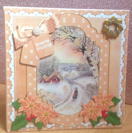 Winter Sunset Seasons Greetings Fancy 8in Step by Step by Anita Henery