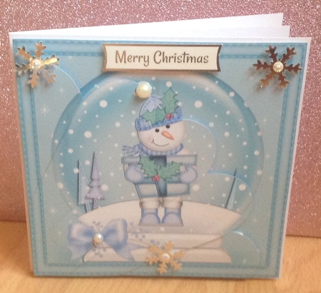 Cute Snowmen - Christmas Snowglobe Fan Pyramage Topper by Anita Henery