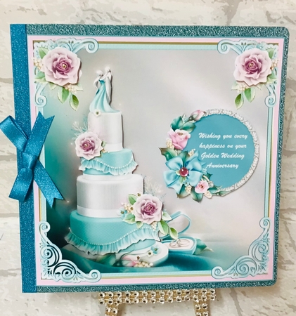 Golden Anniversary Decoupage Topper 2 by Anita Henery
