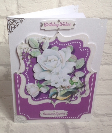 Over The Edge BeautifulWhite Roses and Bird by Anita Henery