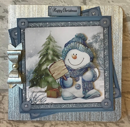Gorgeous Snowman With Bobble Hat 2 8x8 by Anita Henery