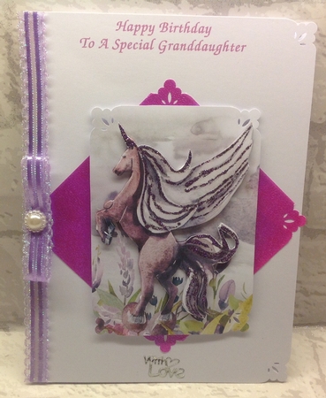 Midnight Unicorn Quick Card/Topper/Card front by Anita Henery