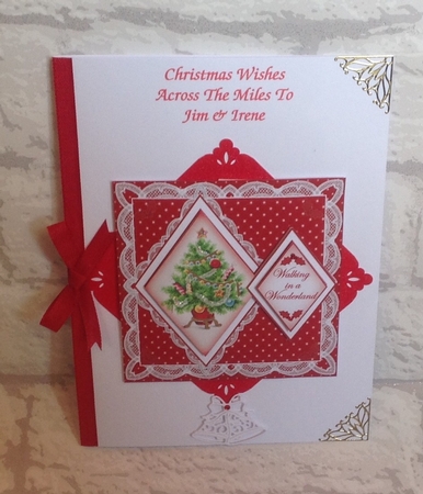 Christmas Tree Red Walking in a Wonderland 7in Double Diamond Topper by Anita Henery