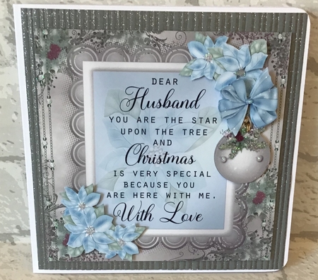 With Love Husband Christmas 7x7 Quick card by Anita Henery