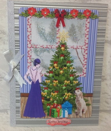 Art Deco Christmas 1 with Labrador by Anita Henery
