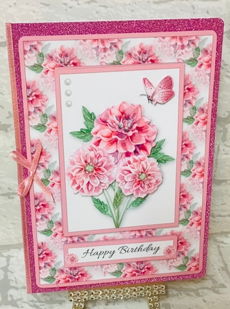 Lovely Watercolor Dahlias Birthday Topper by Anita Henery