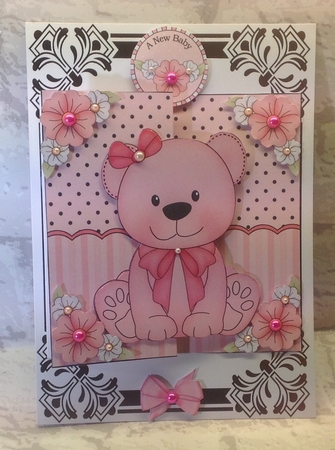 3D Shaped No-Hole Fold Back Mini Kit -  Cute Little Bliss Bear by Anita Henery