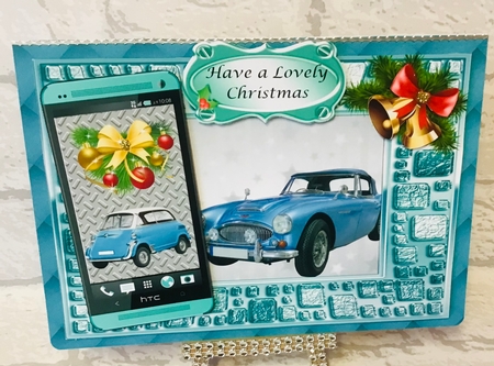 Christmas Vintage Car card 5 by Anita Henery