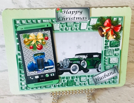 Christmas Vintage Car card 8 by Anita Henery